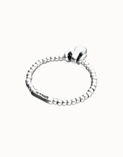 Pulsera de esferas de tamaño pequeño y grande bañada en plata de ley