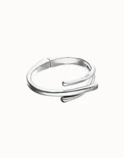 Pulsera rígida bañada en plata de ley con tres formas orgánicas entrelazadas