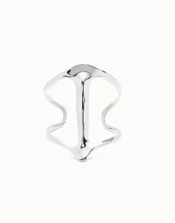 Pulsera rígida bañada en plata de ley estructura mantarraya