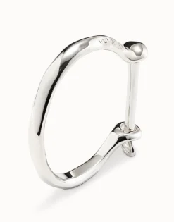 Pulsera rígida bañada en plata de ley mujer con cierre tipo grillete