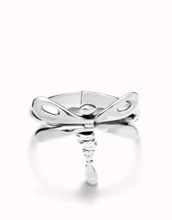 Pulsera rígida con libélula bañada en plata de ley