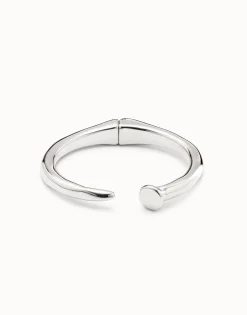 Pulsera rígida en plata de ley con forma de clavo