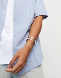 Pulsera rigida bañada en plata de ley